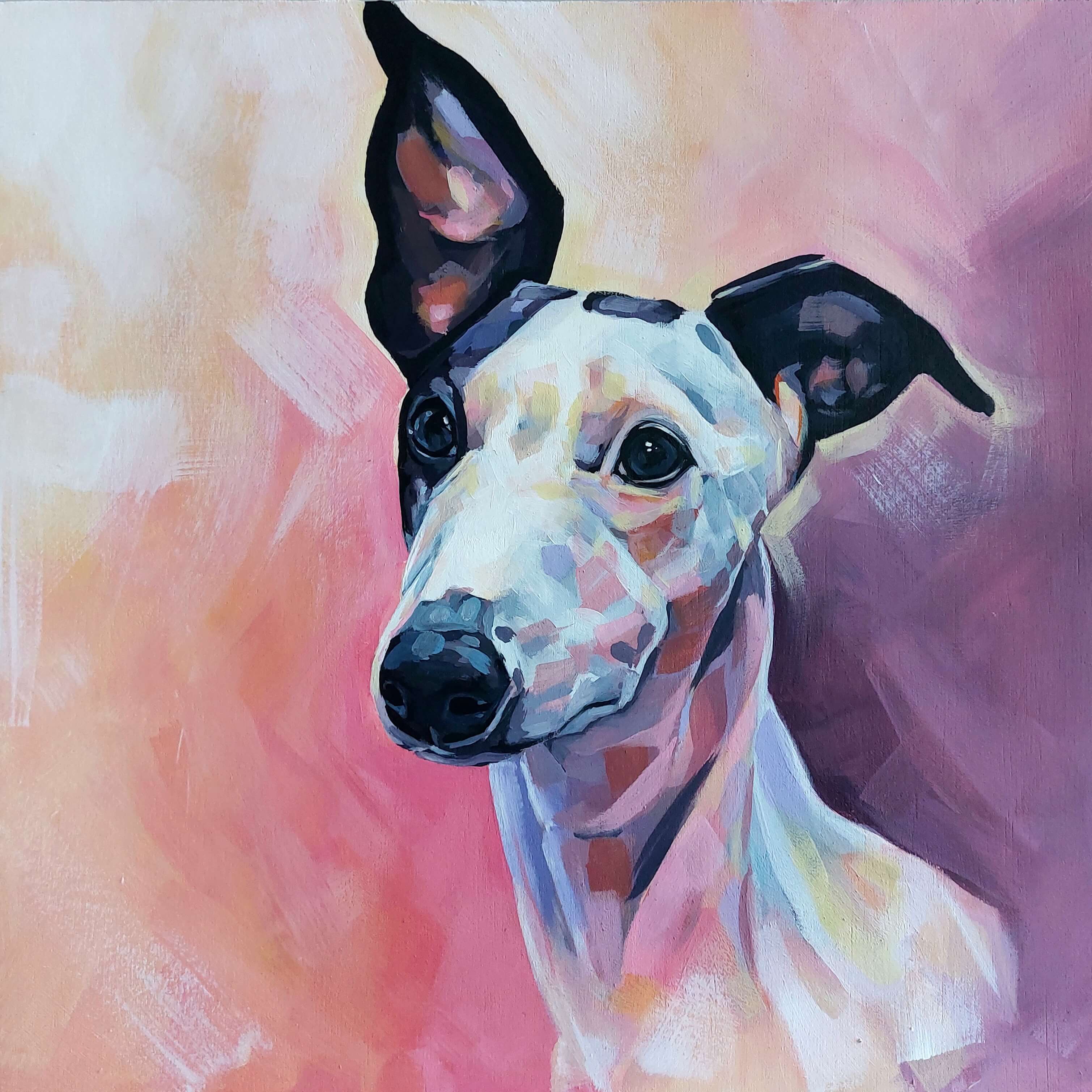 Detail of acrylic brushwork on canvas