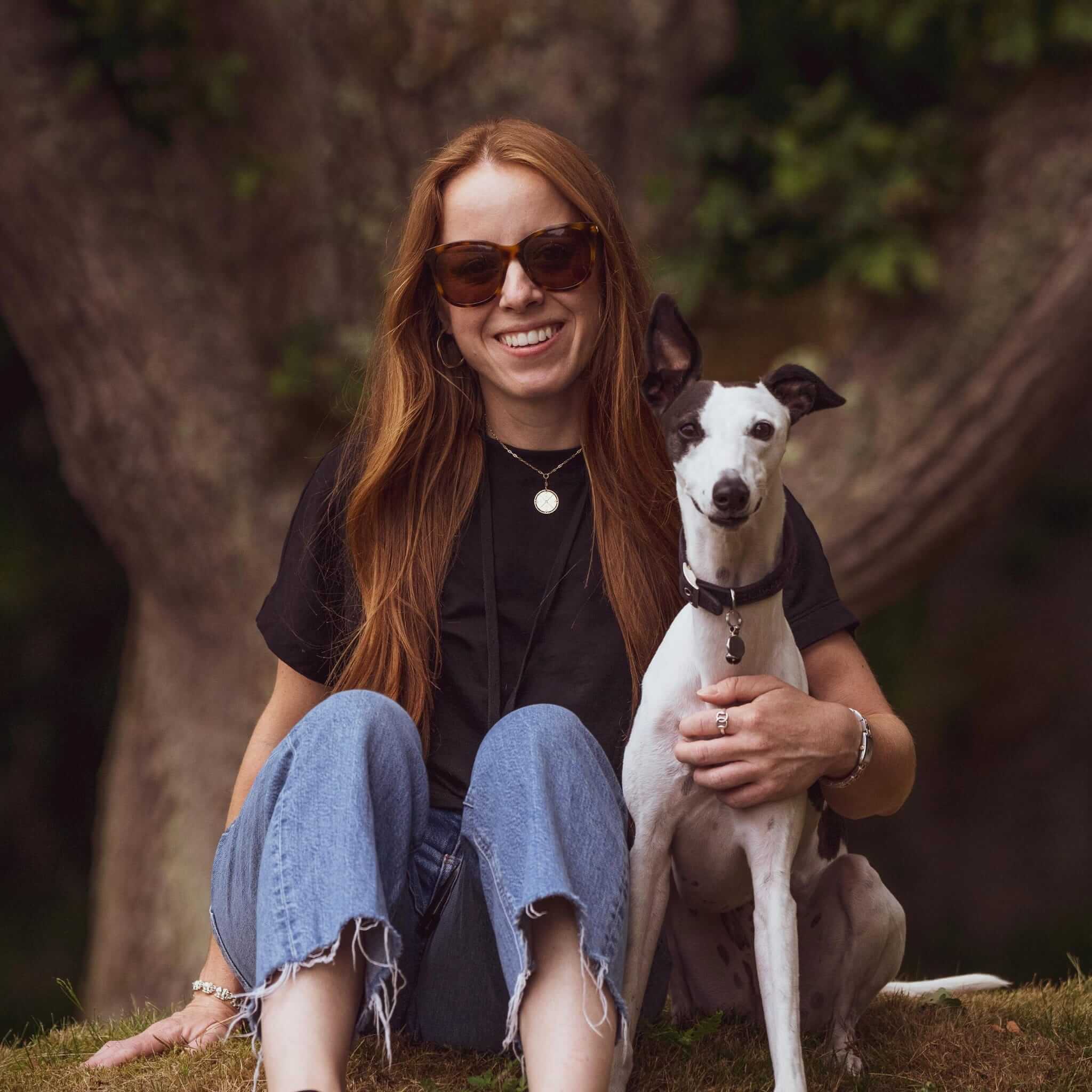 Sophie Maynard in nature, with her muse, Trudy